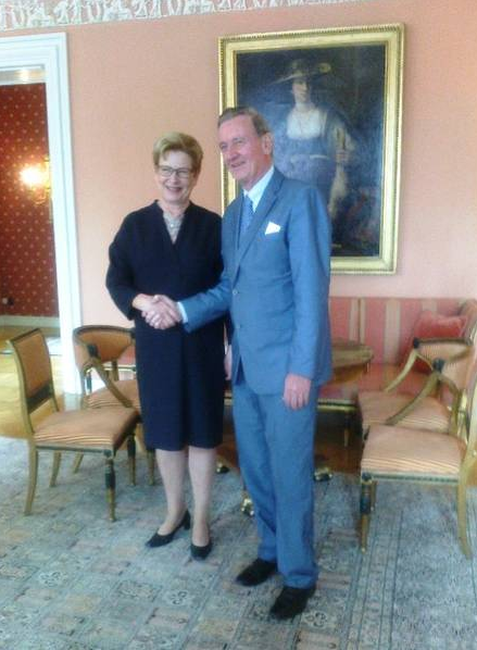 Minister Gorazd Žmavc in guvernerka južne švedske pokrajine Skanije, gospa Margareta Palsson.