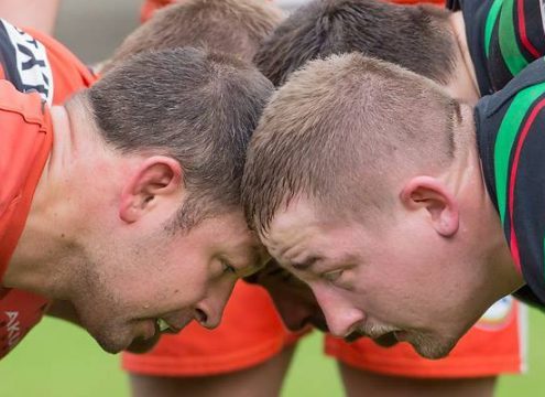 Tit Hočevar (levo) med tekmo.